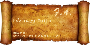 Fónagy Anita névjegykártya