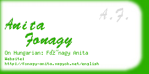 anita fonagy business card